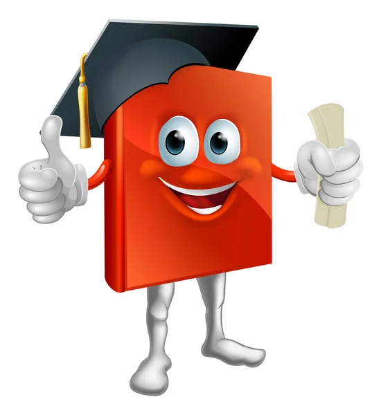 Graduation book mascot — Stock Vector