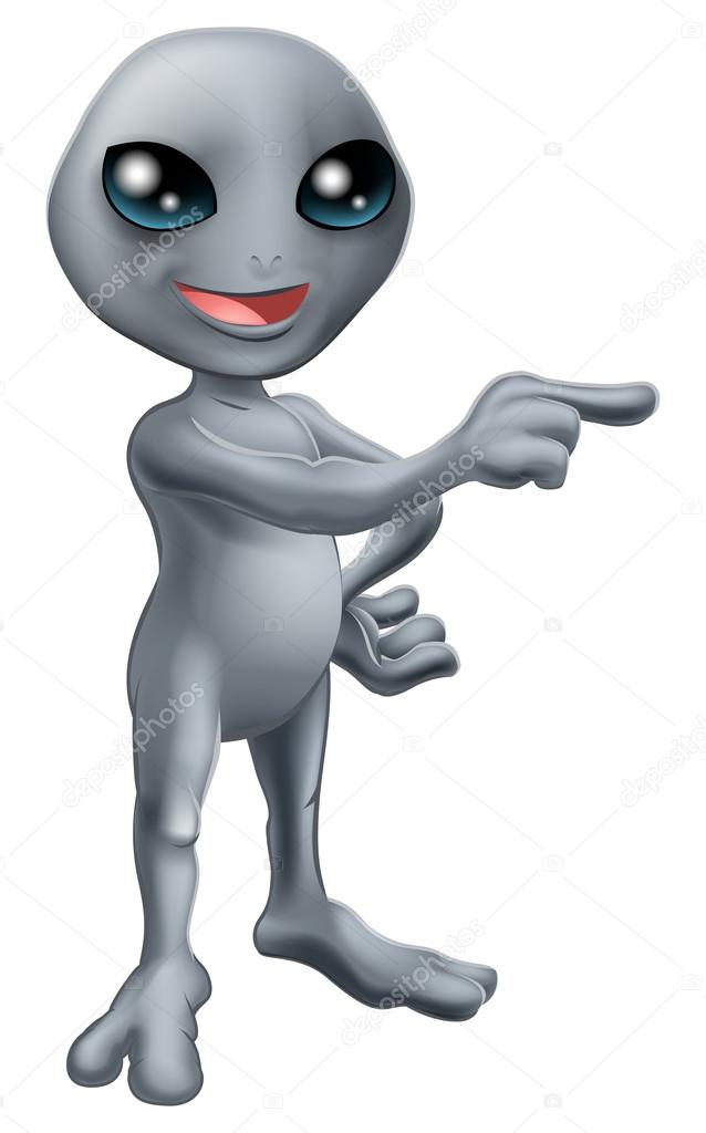 Download HD Little Green Alien Two Thumbs Up - Cute Alien Cartoon  Transparent PNG Image 