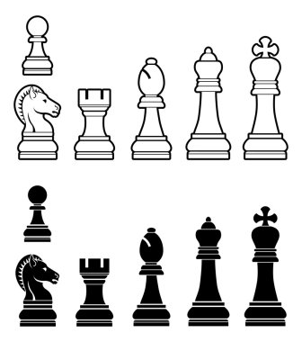 Chess pieces set clipart