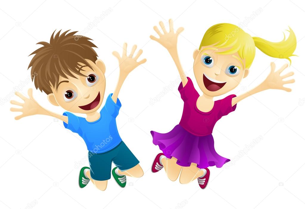 Happy children jumping in the air Stock Vector Image by ©Krisdog #21335763