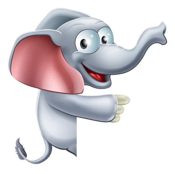 Lindo elefante que señala — Vector de stock