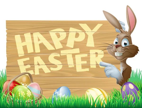 Geïsoleerde happy easter bunny — Stockvector