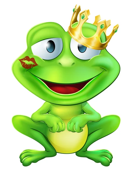Kissed frog prince — Stock Vector