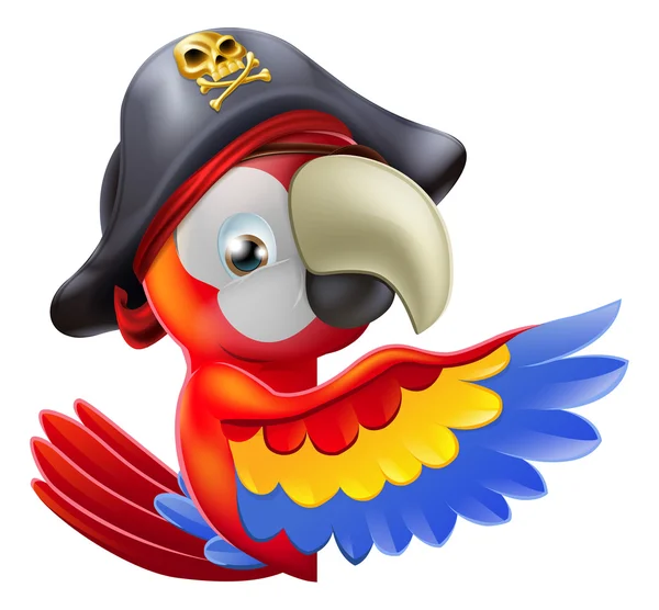 Pirata papagaio apontando — Vetor de Stock