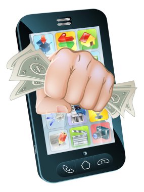 nakit yumruk cep telefonu konsepti