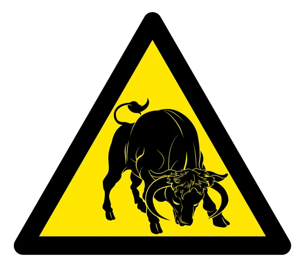 Señal de advertencia de toro de precaución — Vector de stock