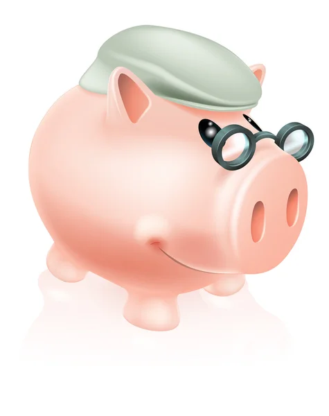 Pension savings piggy bank — Stock Vector