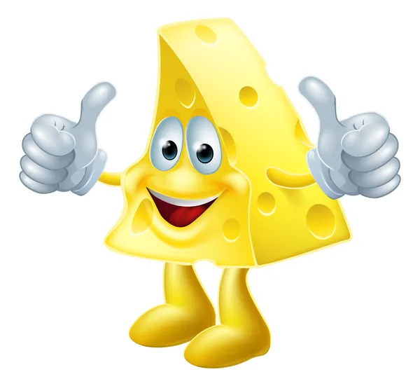 Happy cartoon cheese man — Stock Vector
