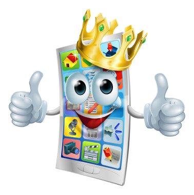 Cell phone cartoon king clipart
