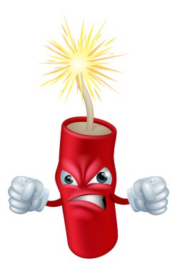 Angry cartoon dynamite stick clipart