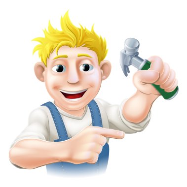 işaret eden inşaat adam