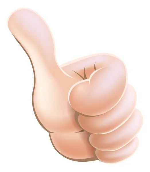 Thumbs up cartoon hand — Stock Vector