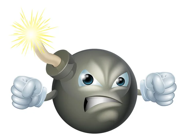 Сердитий мультфільм бомба — стоковий вектор