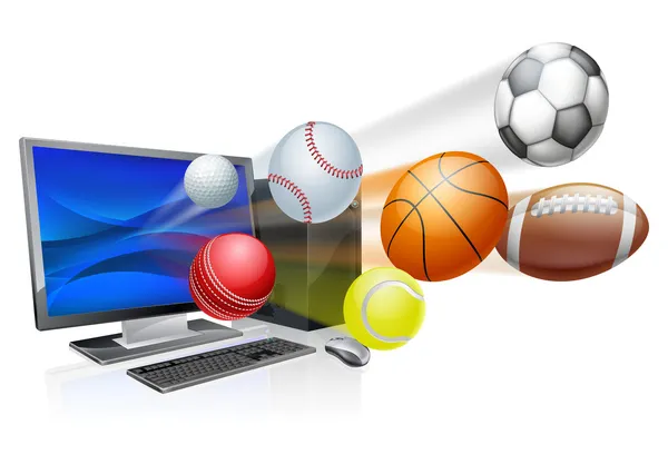 スポーツ コンピューター アプリケーションの概念 — ストックベクタ