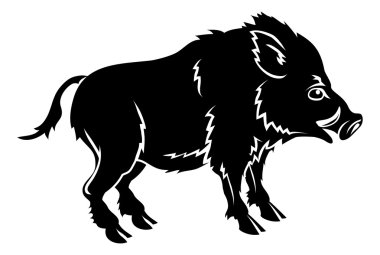 Stylised boar illustration clipart