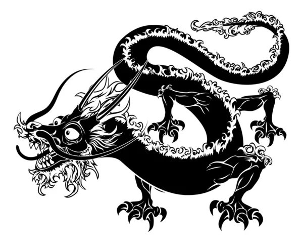 Stiliserad dragon illustration — Stock vektor