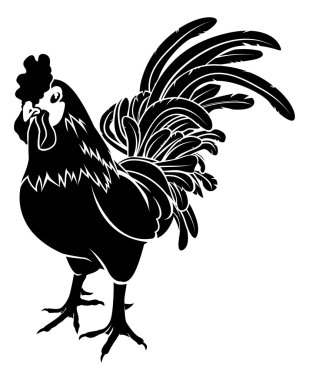 Stylised rooster illustration clipart