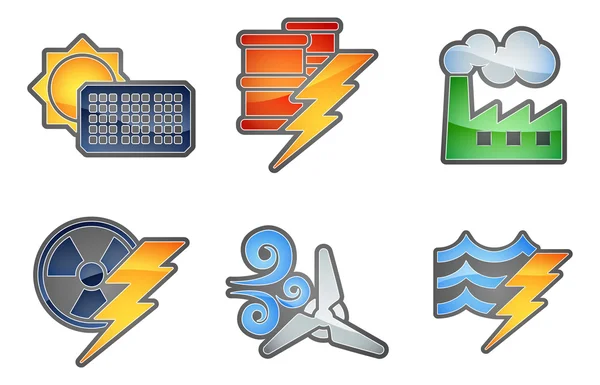 Power und Energie Icon Set — Stockvektor