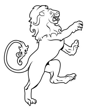 Heraldic coat of arms lion clipart