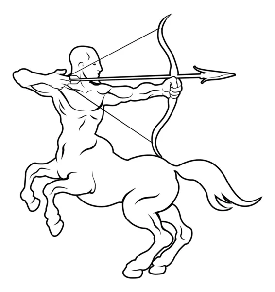 Centaur stylizowana ilustracja łucznik — Wektor stockowy