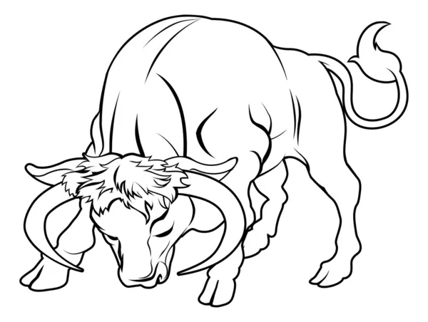Stylised bull illustration — Stock Vector