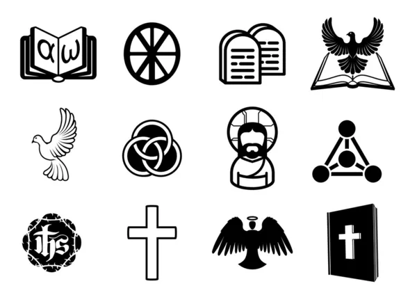 Set de iconos cristianos — Archivo Imágenes Vectoriales
