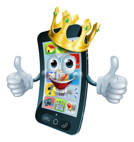 Cartoon telefoon man koning — Stockvector