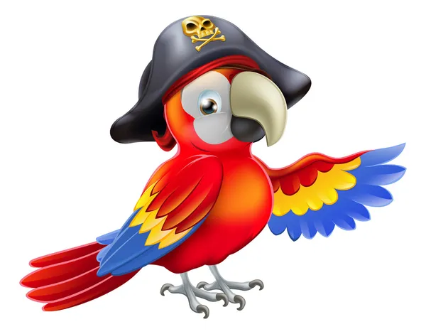 Dibujos animados loro pirata — Vector de stock