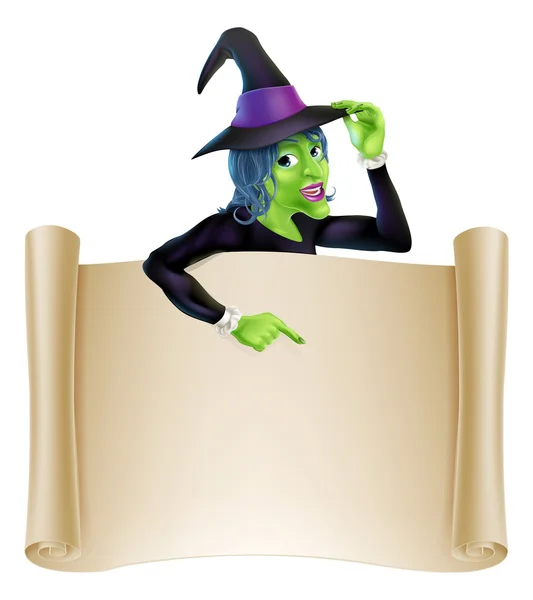 Halloween heks scroll — Stockvector