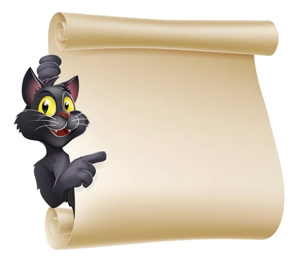 Halloween Cat Scroll — Stock Vector