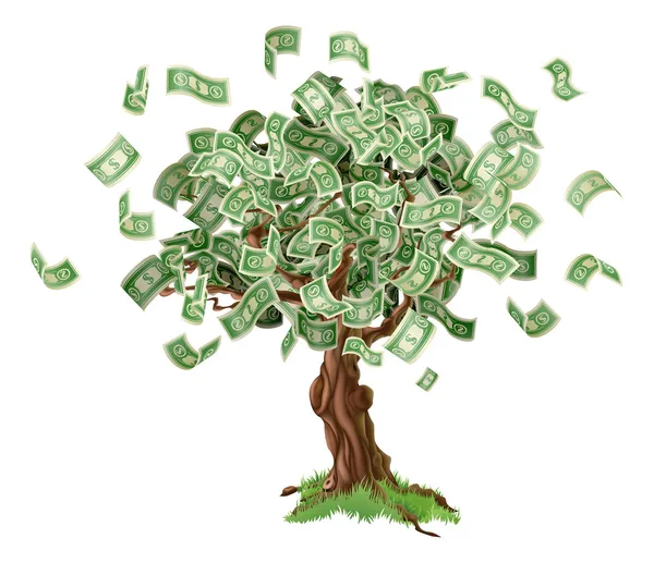 Money savings tree — Stock Vector