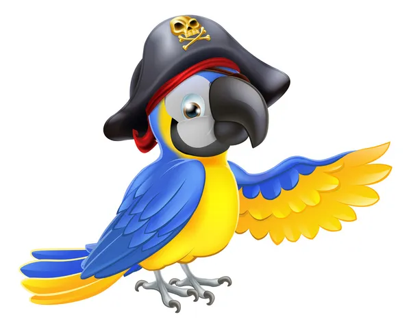 Ilustración de loro pirata — Vector de stock