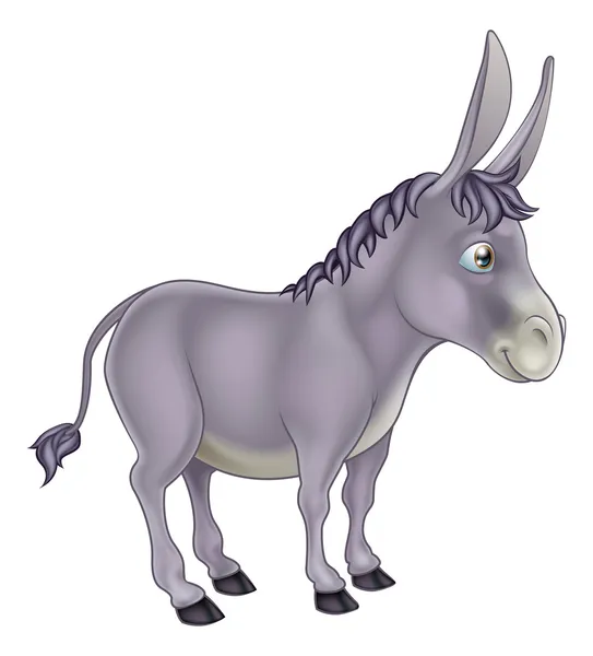 Burro de dibujos animados — Vector de stock