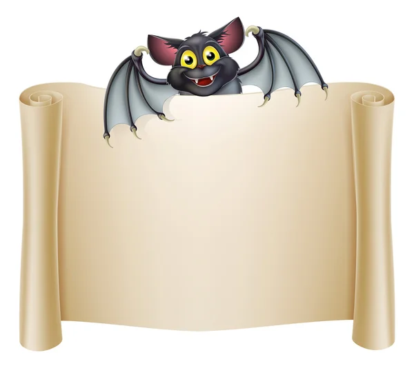 Banner murciélago de Halloween — Vector de stock
