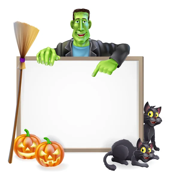 Signo de Halloween de Frankenstein — Vector de stock