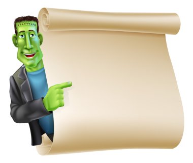 Cadılar Bayramı frankenstein kaydırma afiş