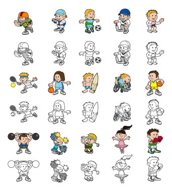 Cartoon people playing sports vector Cartoon people playing sports vector