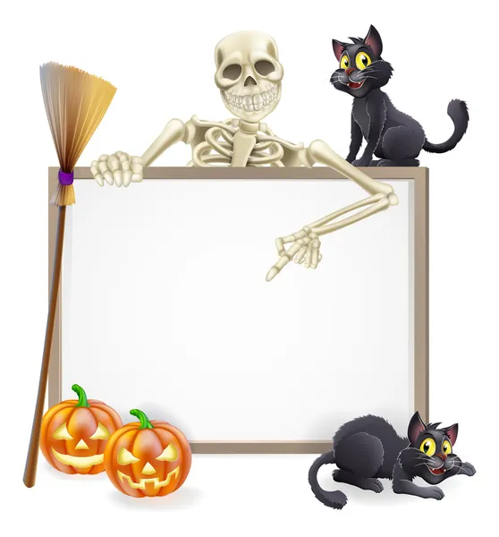 Signo de Halloween esqueleto — Vector de stock