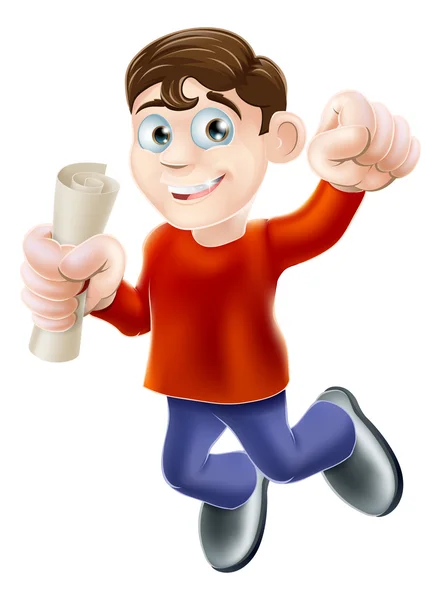 Jumping happy man with diploma Royalty Free Stock Illustrations