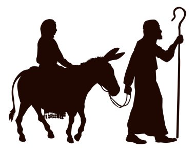 Mary ve joseph silhouettes