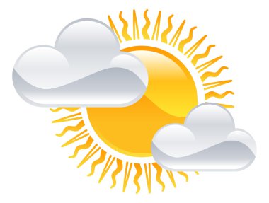 Weather simge clipart güneşin ve bulutların illüstrasyon