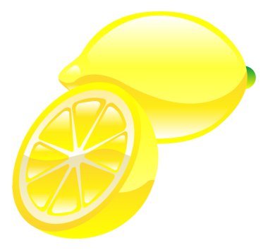 Limon meyve ikonu Clipart 'ın tasviri