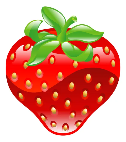 Illustration of shiny strawberry icon — Stock Vector