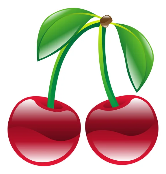 Illustratie van kersen vruchten pictogram clipart — Stockvector
