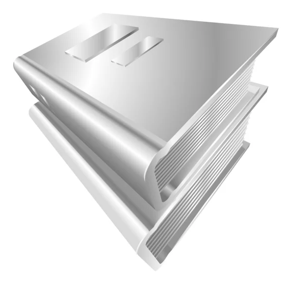 Ilustración de metal brillante icono de acero — Vector de stock