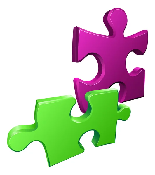 Illustration von glänzenden Puzzleteilen Symbol — Stockvektor