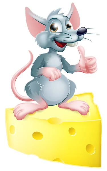 マウスとチーズ — ストックベクタ