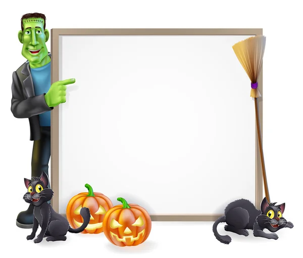 Signo de Halloween Frankenstein — Vector de stock