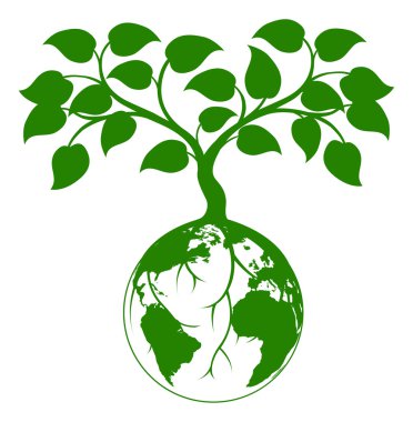 Earth tree graphic clipart
