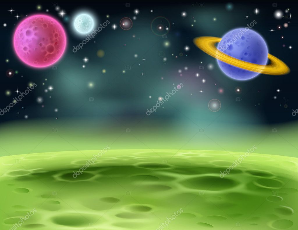Packground: cartoon outer space | Outer Space Cartoon Background